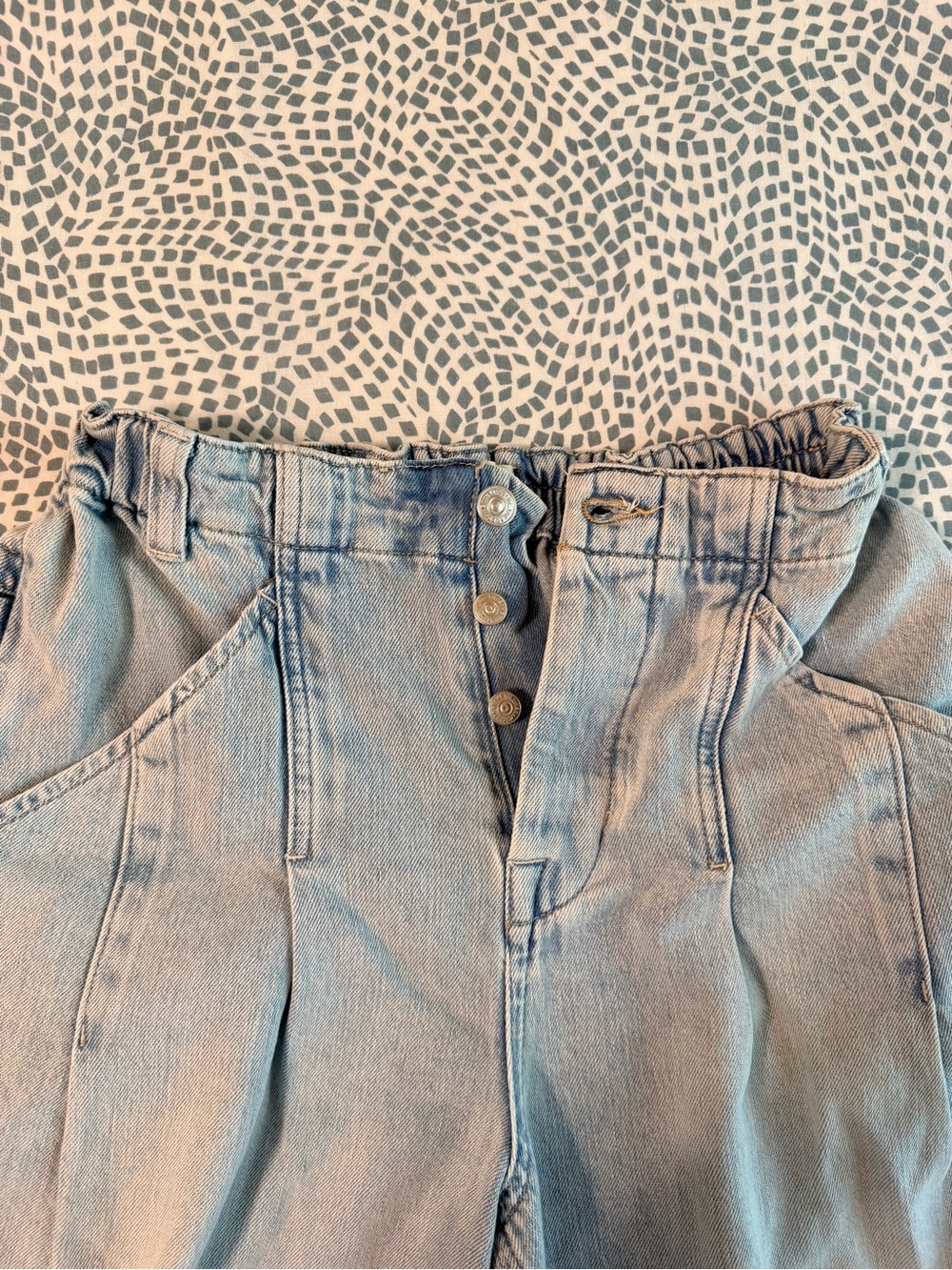 We The Free Free People La Vida Pull-On Wide Leg Jeans Bleached Blue NWOT - Picture 7 of 16